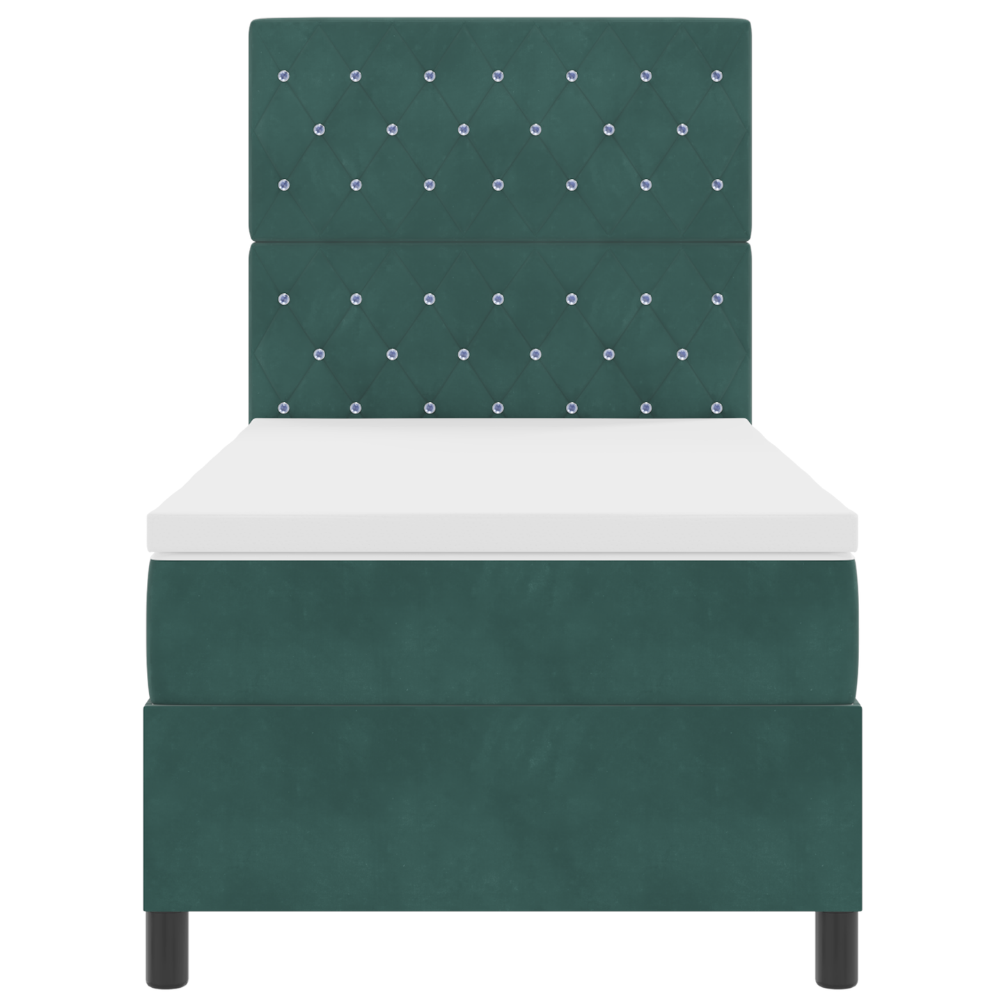 Boxspringbed met matras en LED fluweel donkergroen 100x200 cm