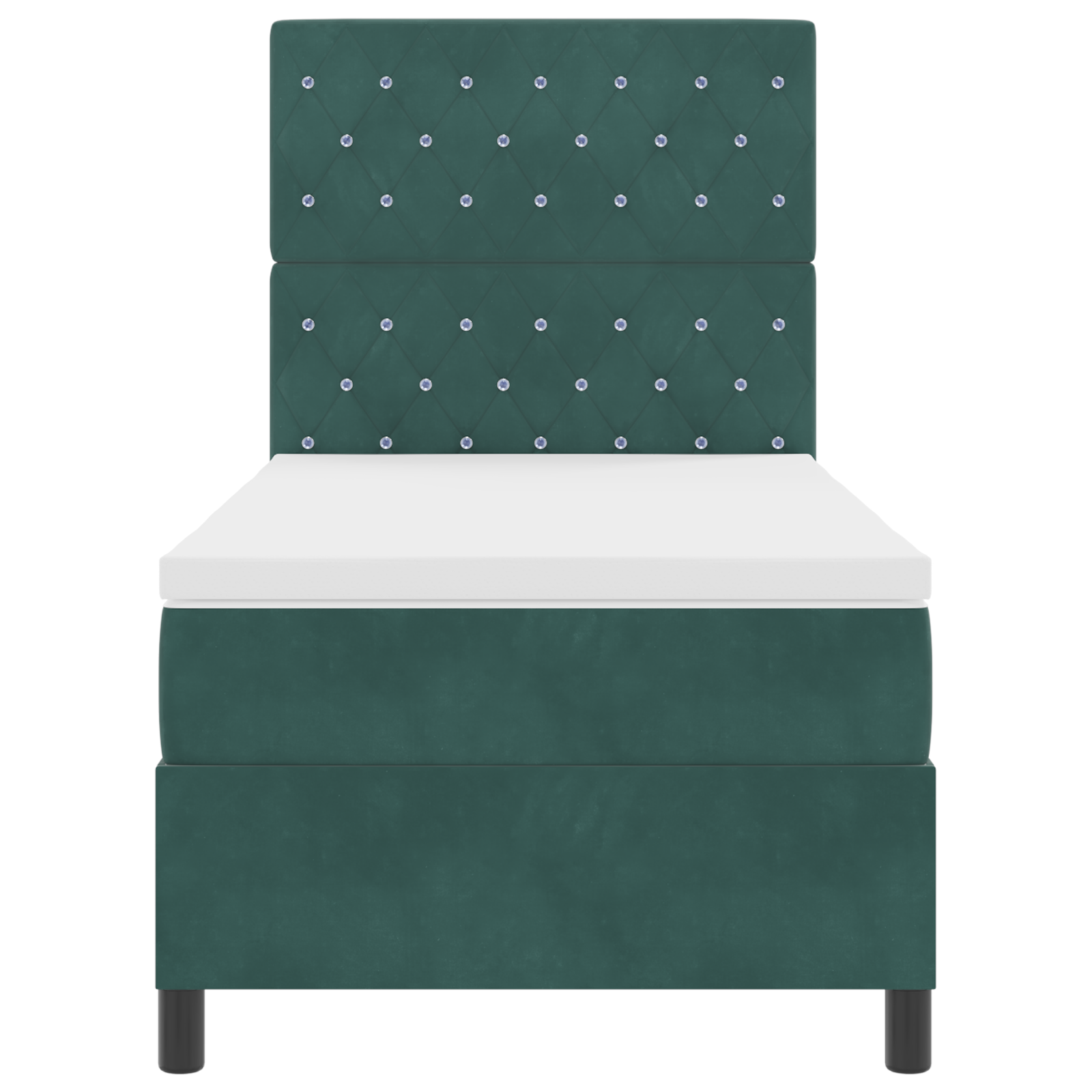 Boxspringbed met matras en LED fluweel donkergroen 100x200 cm