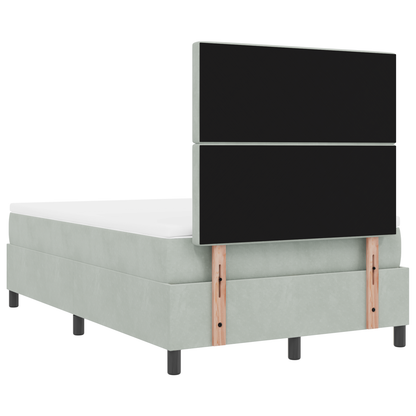 Boxspringbed met matras en LED fluweel lichtgrijs 120x190 cm
