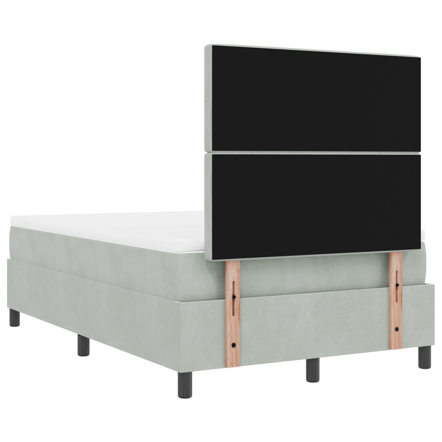 Boxspringbed met matras en LED fluweel lichtgrijs 120x190 cm