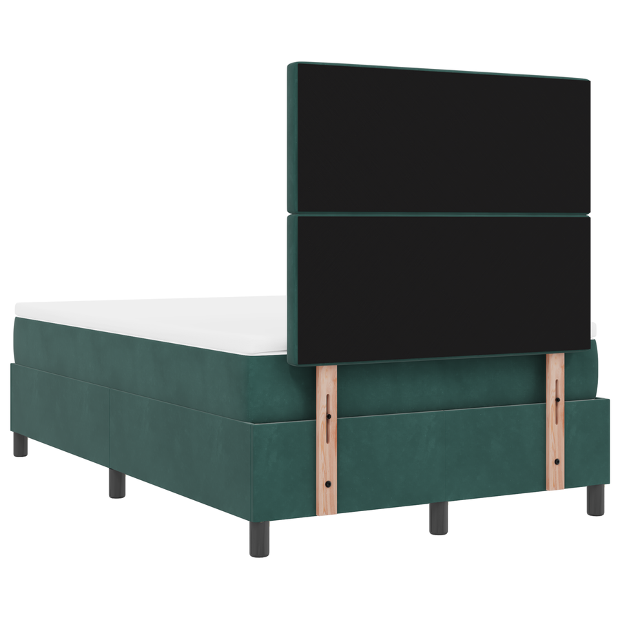 Boxspringbed met matras en LED fluweel donkergroen 120x190 cm