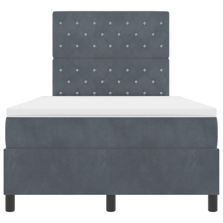 Boxspringbed met matras en LED fluweel donkergrijs 120x200 cm