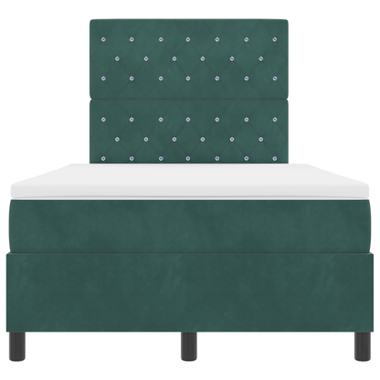Boxspringbed met matras en LED fluweel donkergroen 120x200 cm