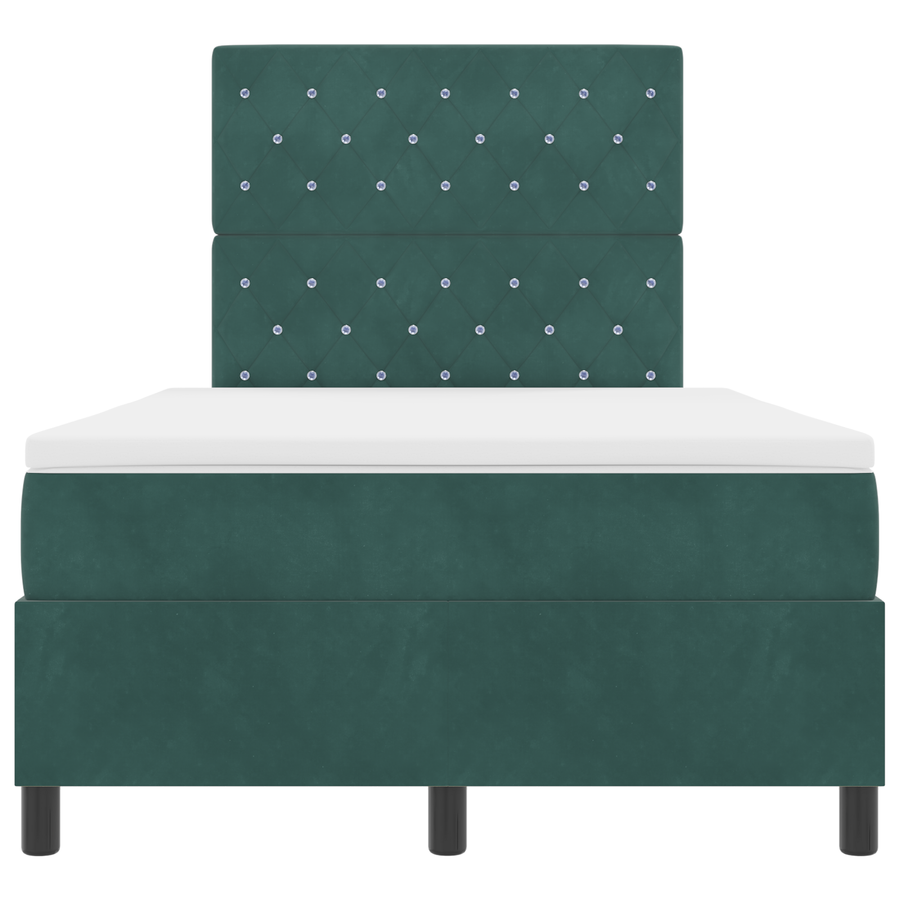 Boxspringbed met matras en LED fluweel donkergroen 120x200 cm