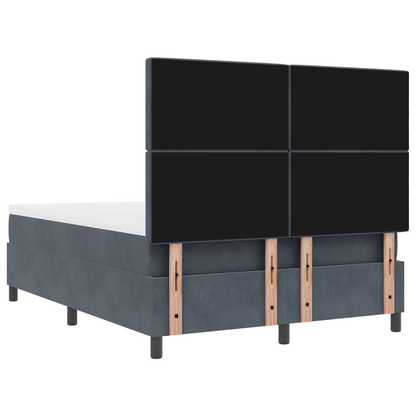 Boxspringbed met matras en LED fluweel donkergrijs 140x190 cm