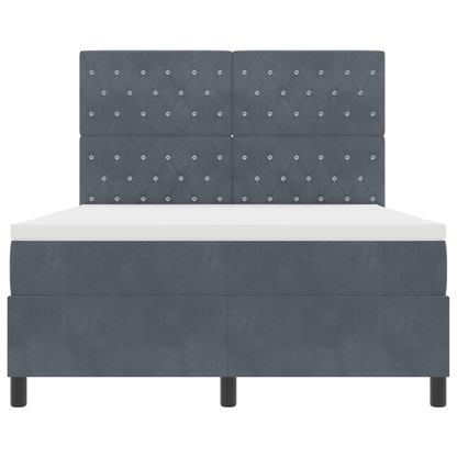Boxspringbed met matras en LED fluweel donkergrijs 140x190 cm