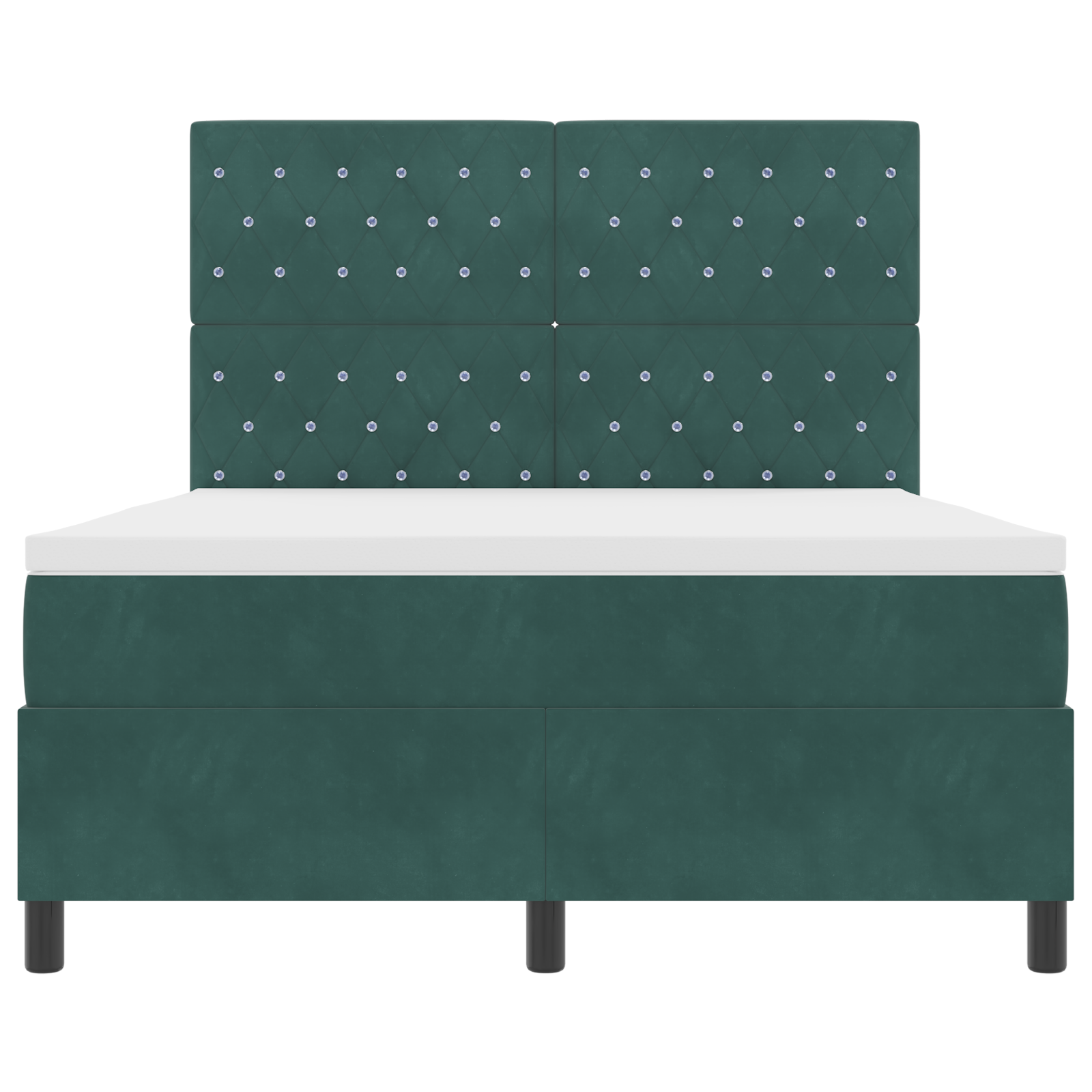 Boxspringbed met matras en LED fluweel donkergroen 140x190 cm