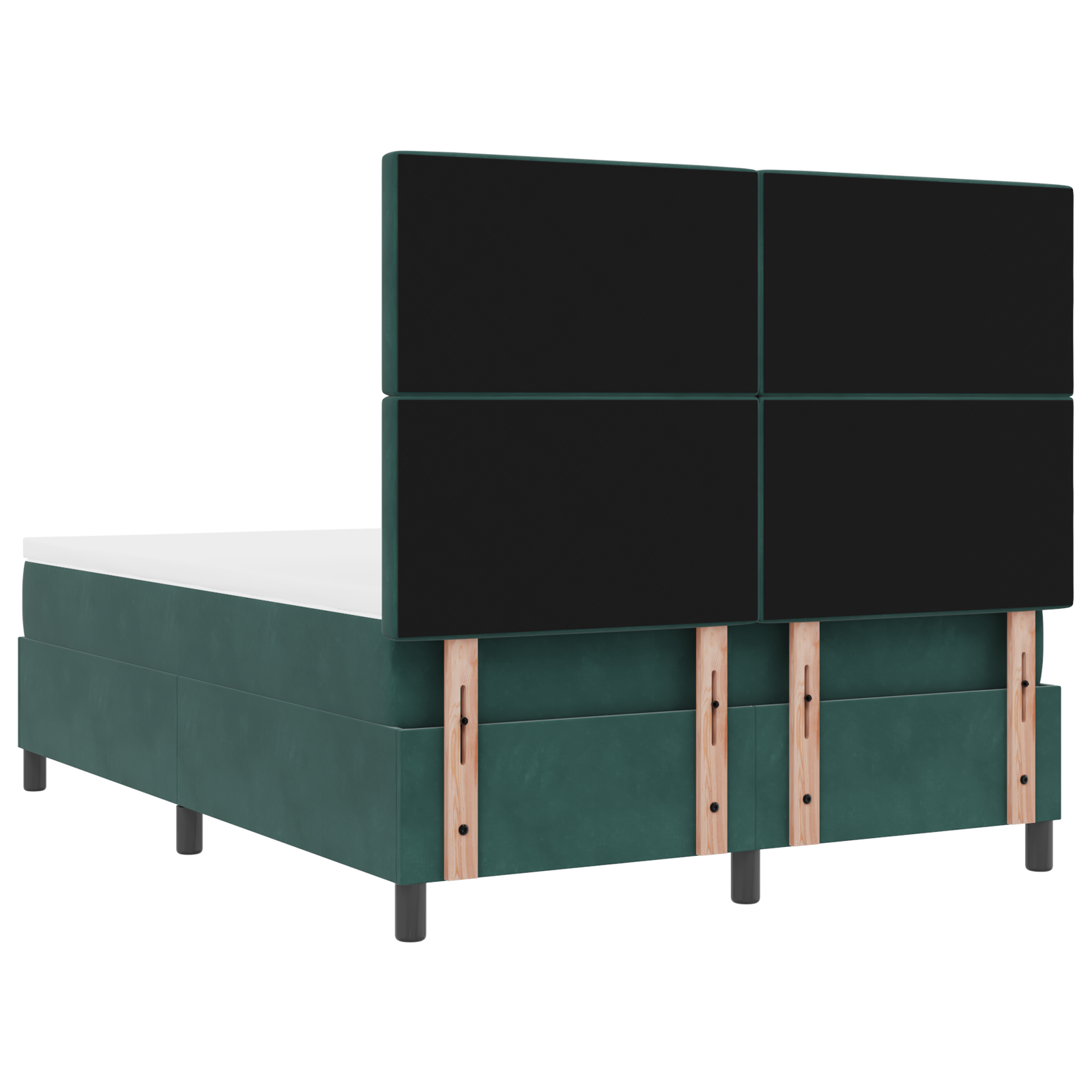 Boxspringbed met matras en LED fluweel donkergroen 140x200 cm