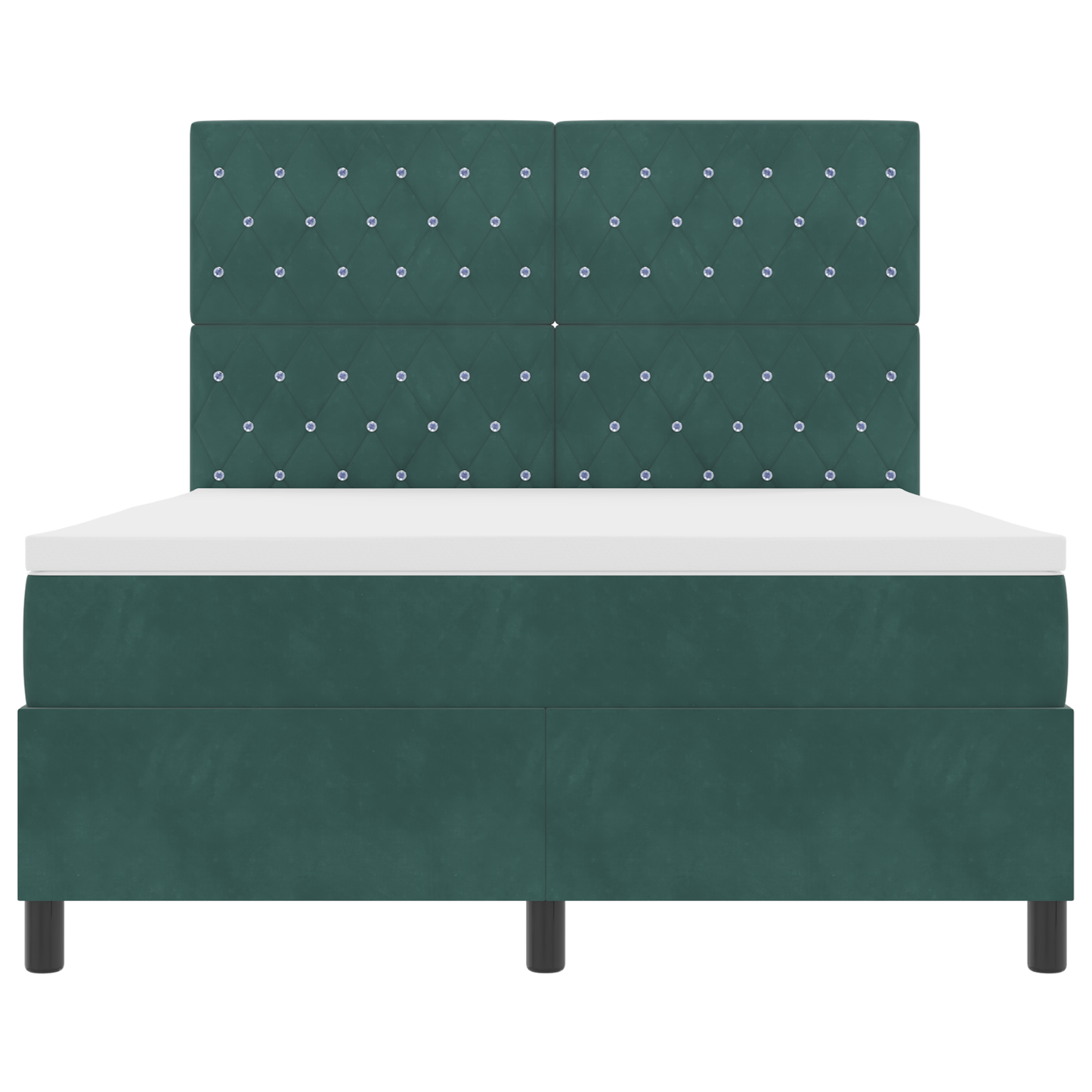 Boxspringbed met matras en LED fluweel donkergroen 140x200 cm