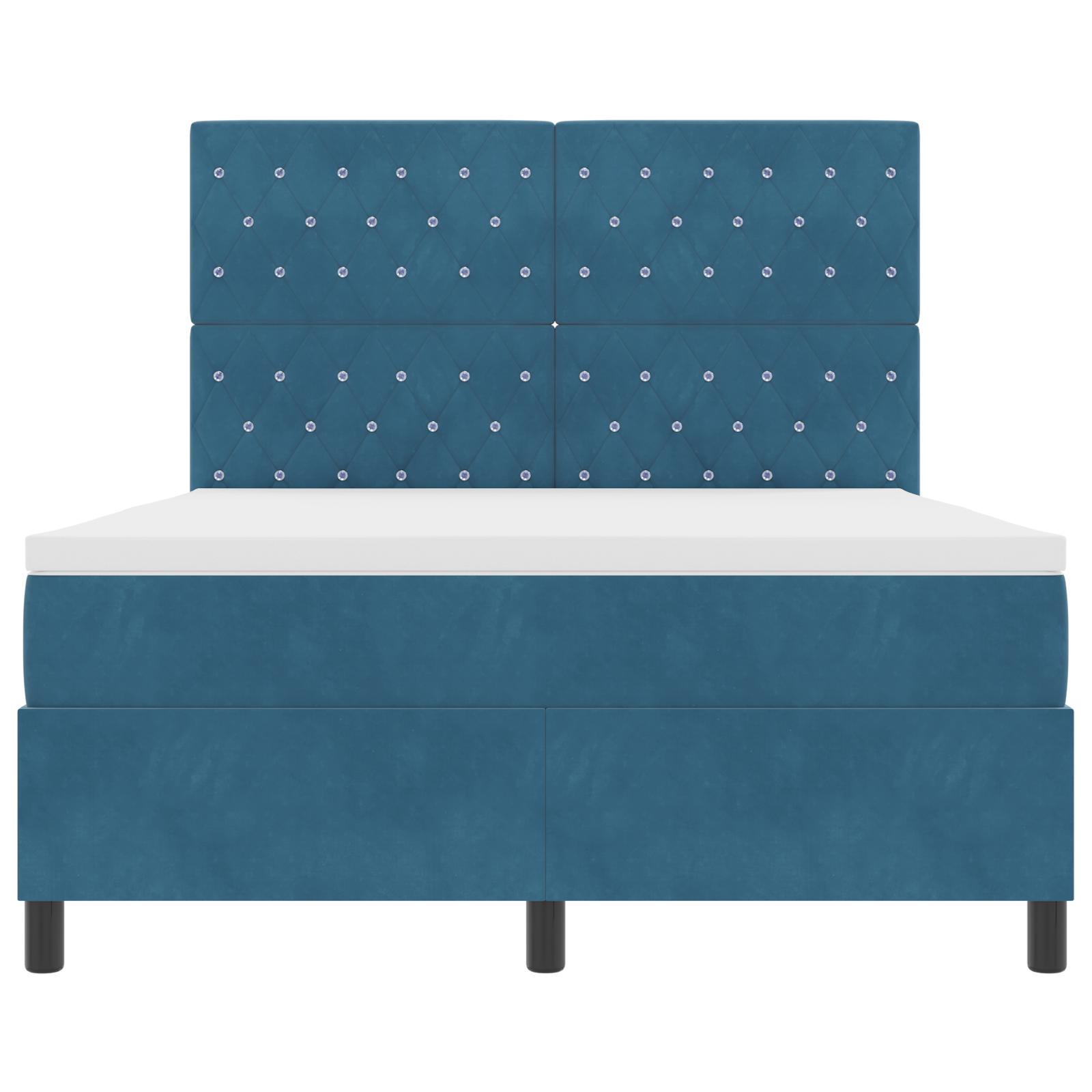 Boxspringbed met matras en LED fluweel donkerblauw 140x200 cm
