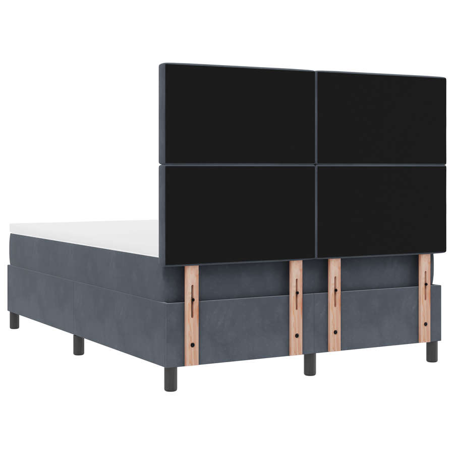 Boxspringbed met matras en LED fluweel donkergrijs 160x200 cm