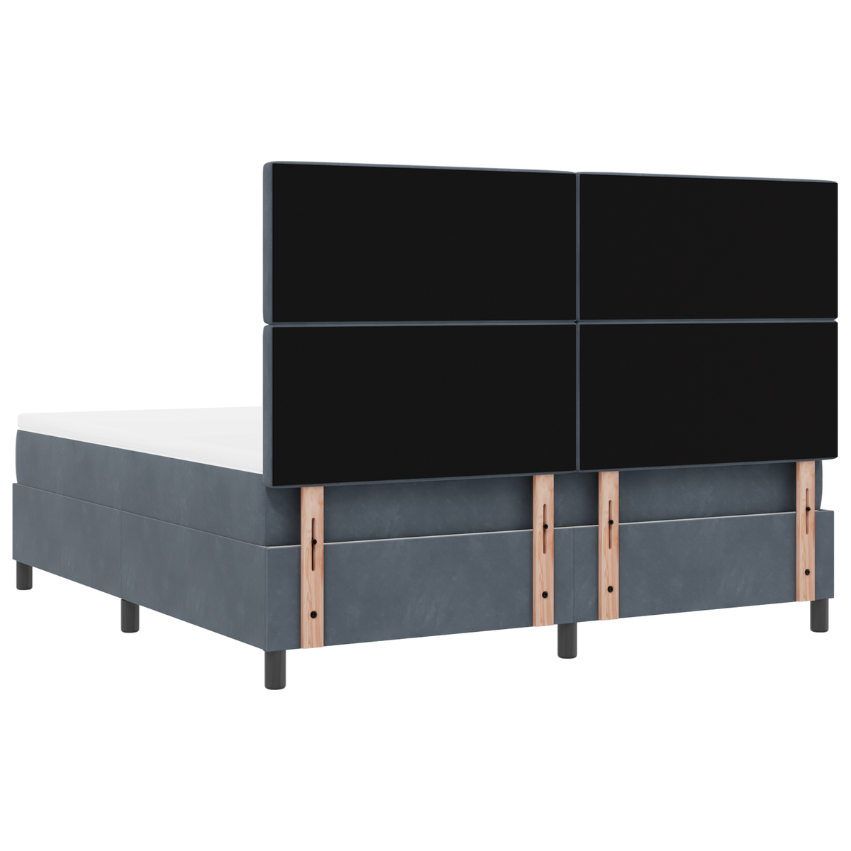 Boxspringbed met matras en LED fluweel donkergrijs 180x200 cm