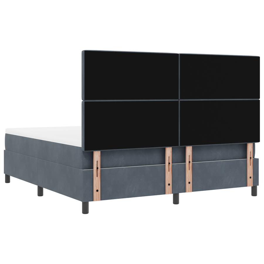 Boxspringbed met matras en LED fluweel donkergrijs 180x200 cm