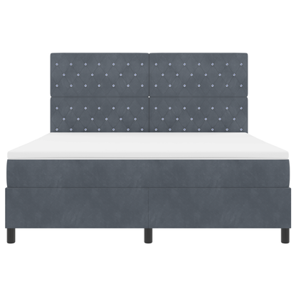Boxspringbed met matras en LED fluweel donkergrijs 180x200 cm