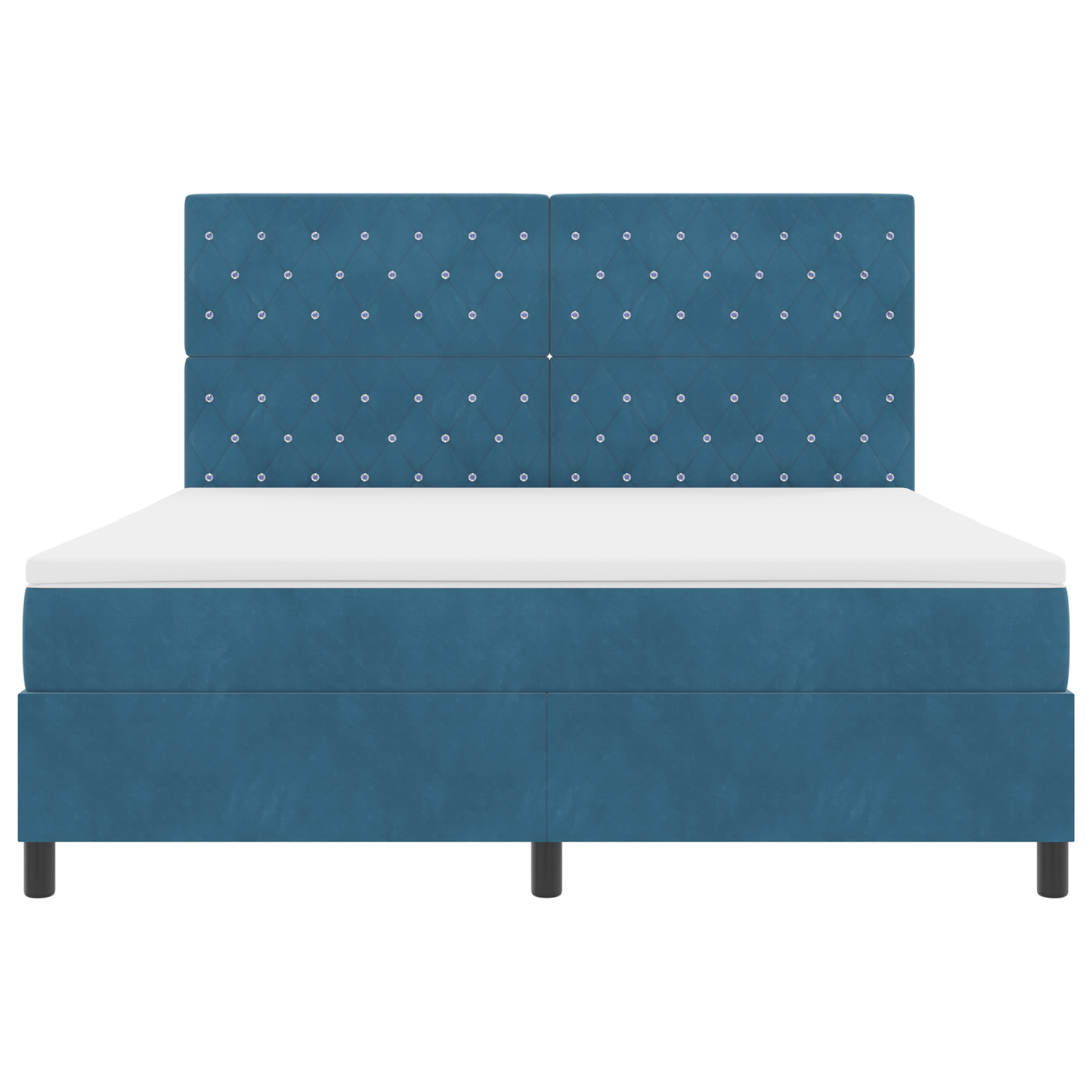 Boxspringbed met matras en LED fluweel donkerblauw 180x200 cm