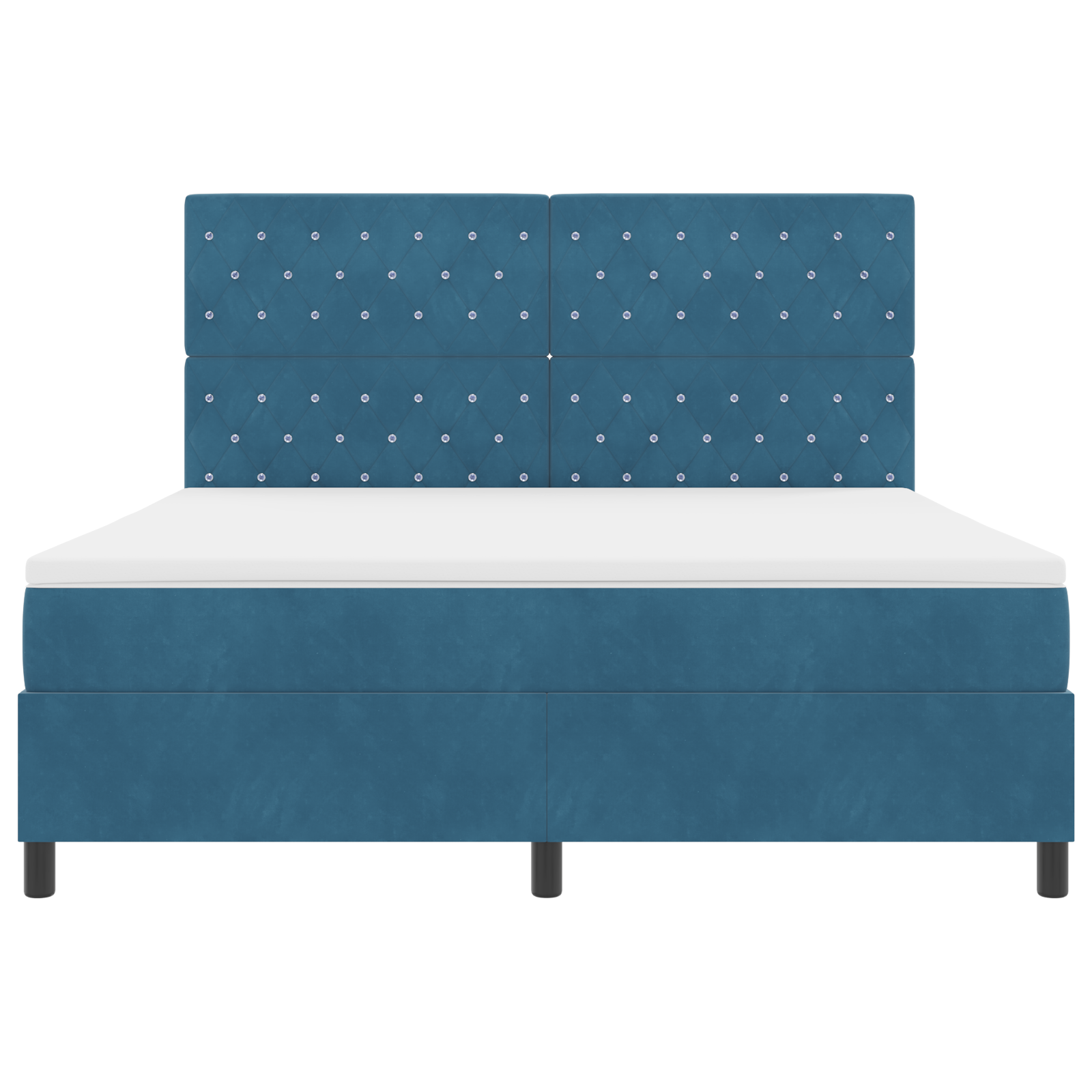 Boxspringbed met matras en LED fluweel donkerblauw 180x200 cm