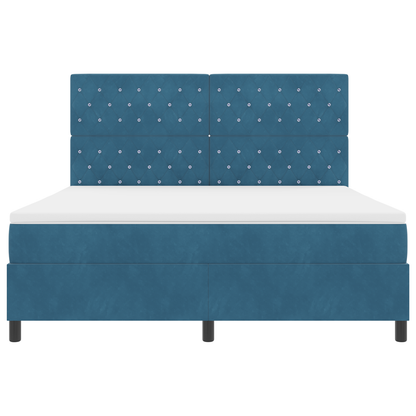 Boxspringbed met matras en LED fluweel donkerblauw 180x200 cm