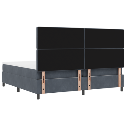 Boxspringbed met matras en LED fluweel donkergrijs 200x200 cm