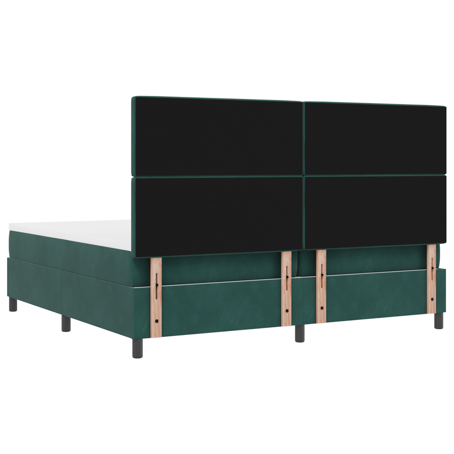 Boxspringbed met matras en LED fluweel donkergroen 200x200 cm