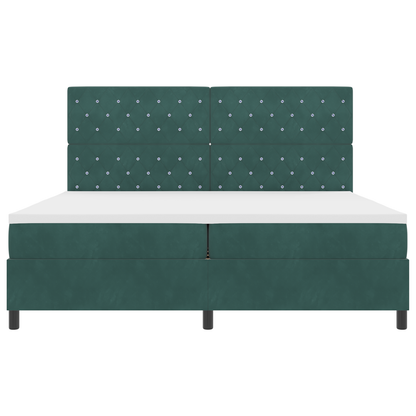 Boxspringbed met matras en LED fluweel donkergroen 200x200 cm