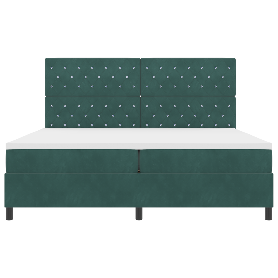 Boxspringbed met matras en LED fluweel donkergroen 200x200 cm