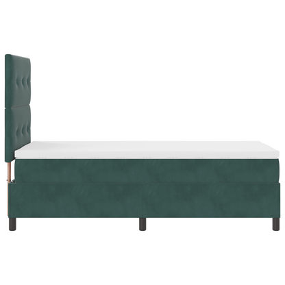 Boxspringbed met matras en LED fluweel donkergroen 80x200 cm