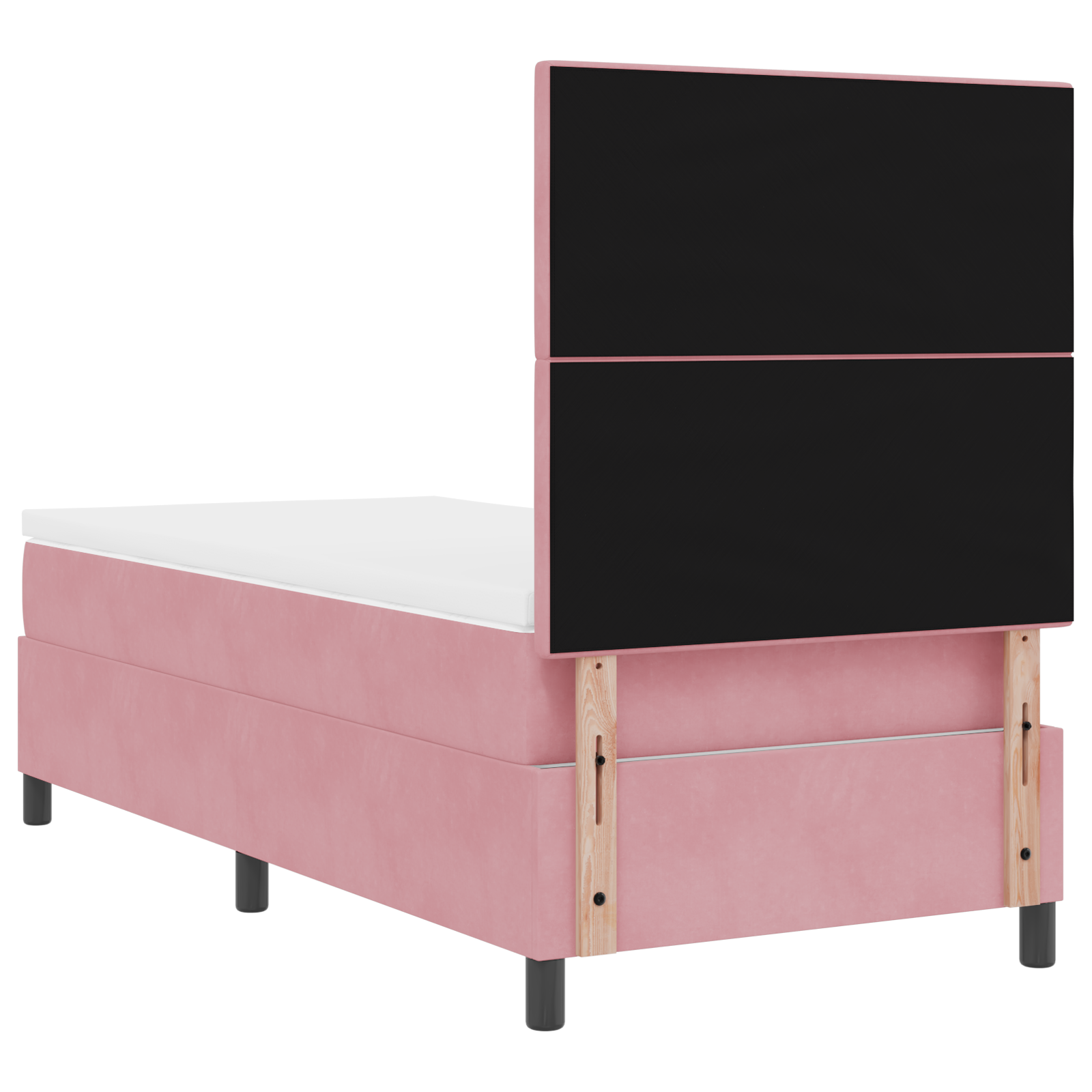 Boxspringbed met matras en LED fluweel roze 90x190 cm