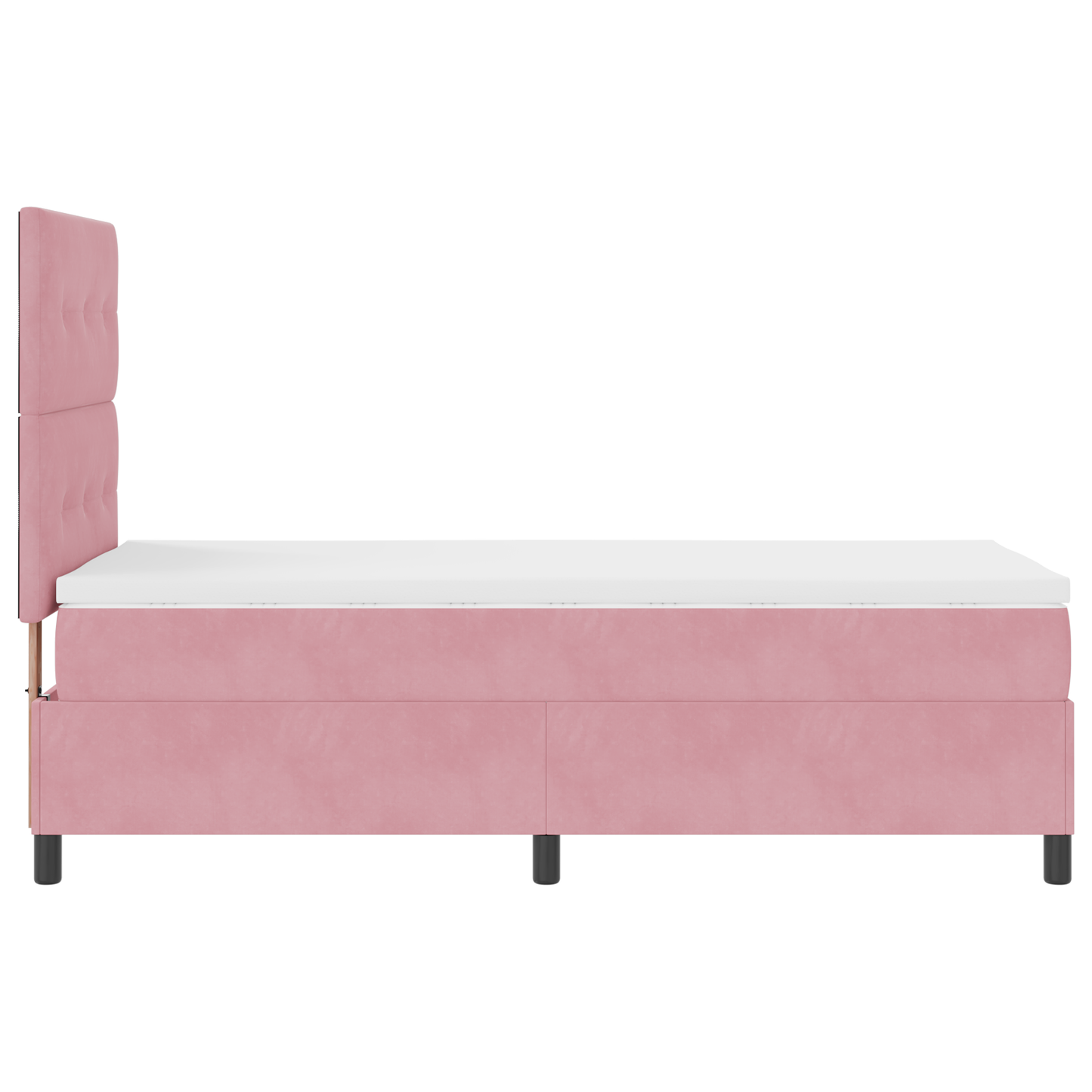 Boxspringbed met matras en LED fluweel roze 90x190 cm