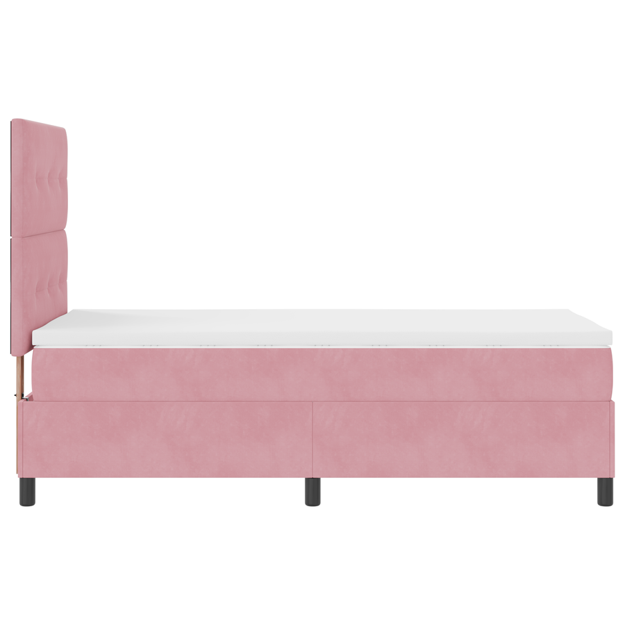 Boxspringbed met matras en LED fluweel roze 90x200 cm