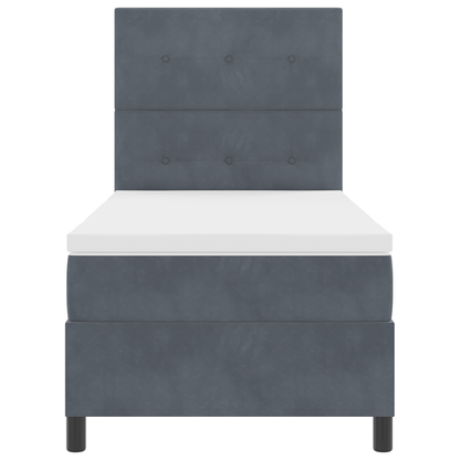 Boxspringbed met matras en LED fluweel donkergrijs 100x200 cm