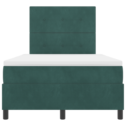 Boxspringbed met matras en LED fluweel donkergroen 120x190 cm