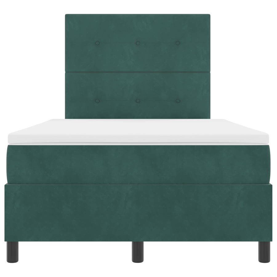 Boxspringbed met matras en LED fluweel donkergroen 120x190 cm