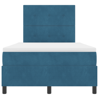 Boxspringbed met matras en LED fluweel donkerblauw 120x190 cm