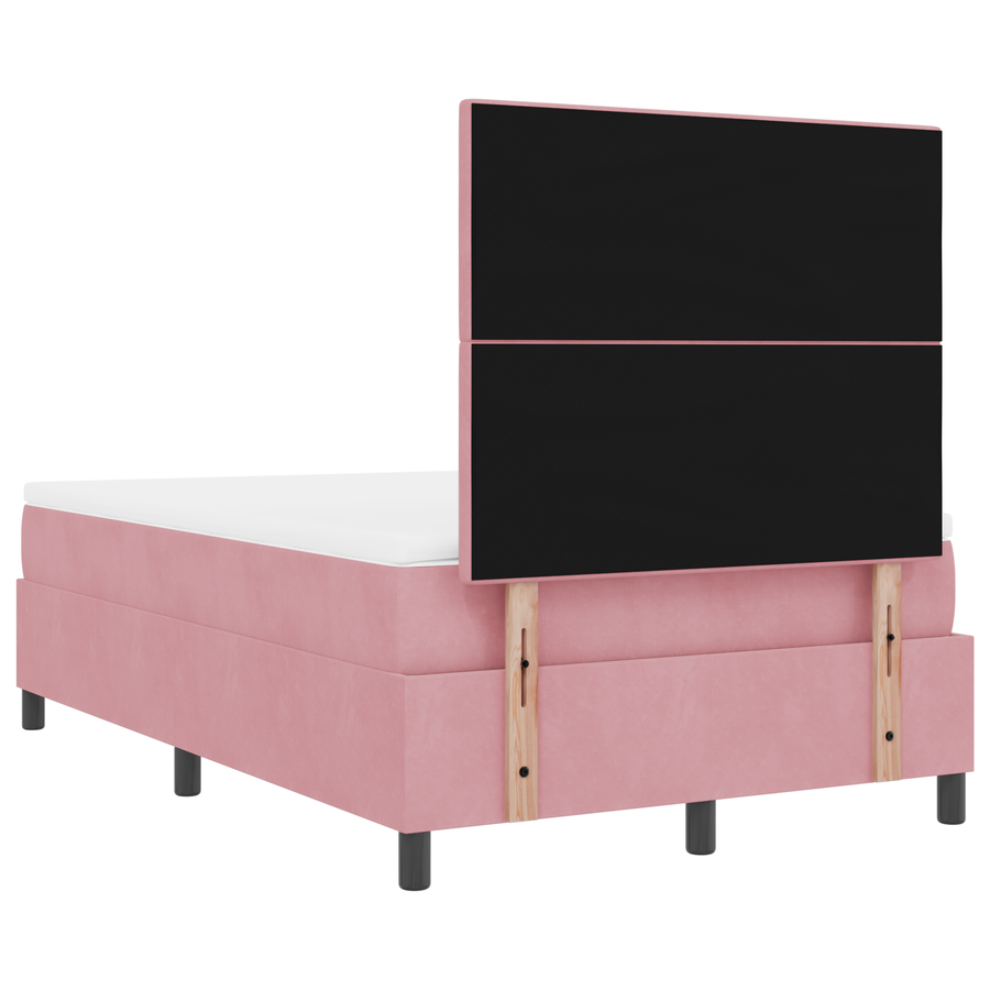 Boxspringbed met matras en LED fluweel roze 120x190 cm
