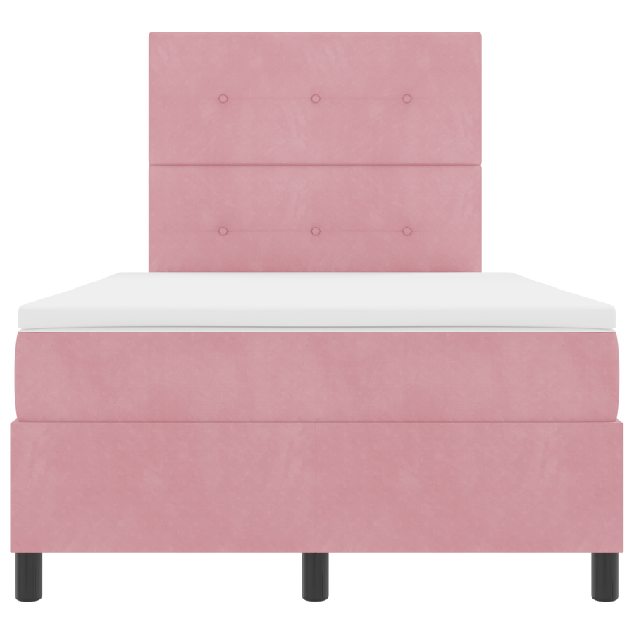Boxspringbed met matras en LED fluweel roze 120x190 cm