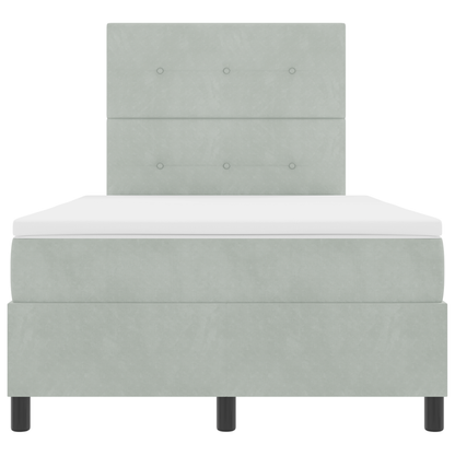 Boxspringbed met matras en LED fluweel lichtgrijs 120x200 cm