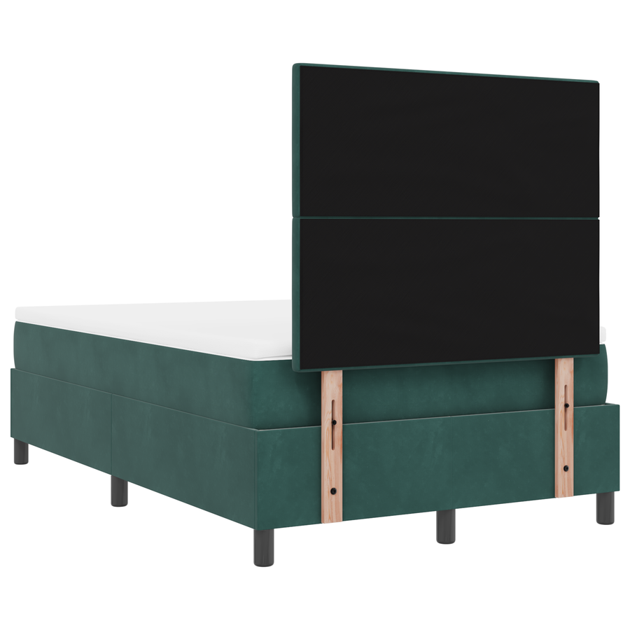 Boxspringbed met matras en LED fluweel donkergroen 120x200 cm