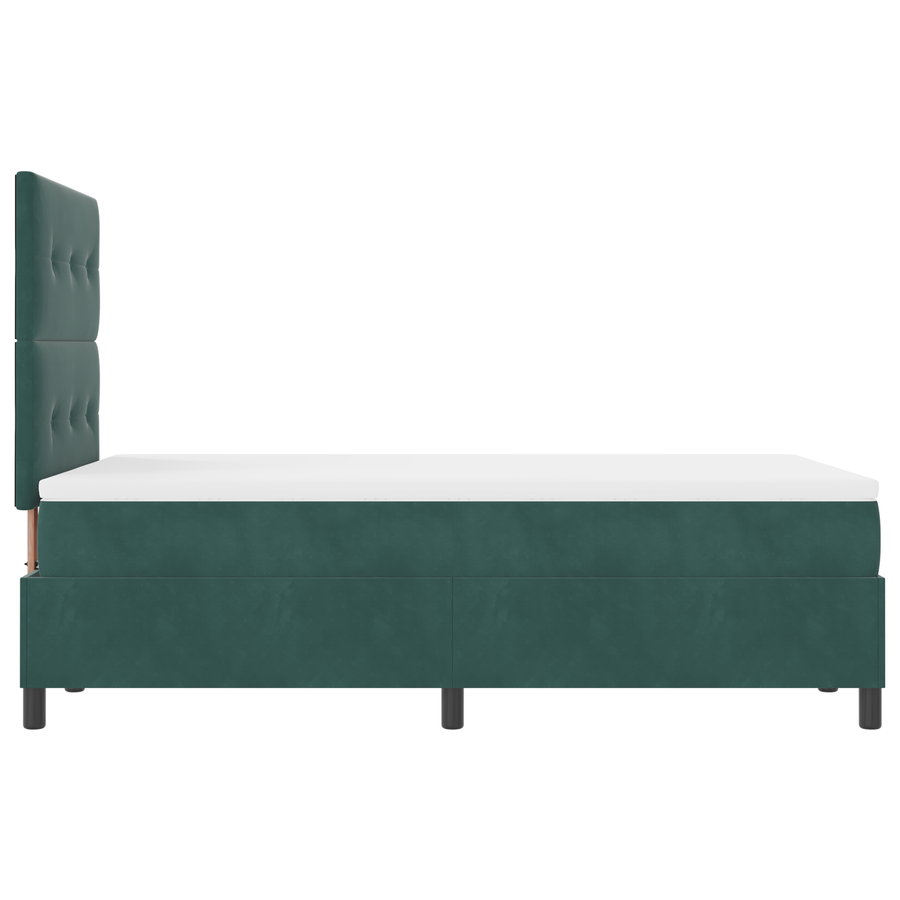 Boxspringbed met matras en LED fluweel donkergroen 120x200 cm
