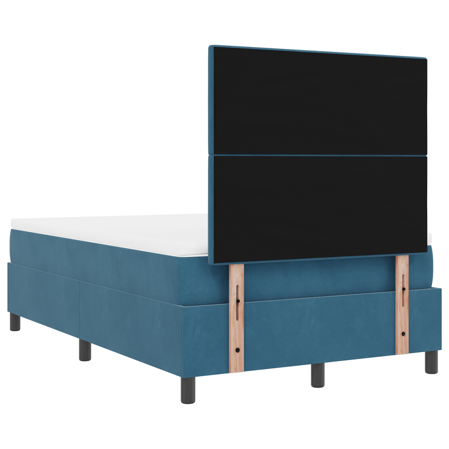 Boxspringbed met matras en LED fluweel donkerblauw 120x200 cm