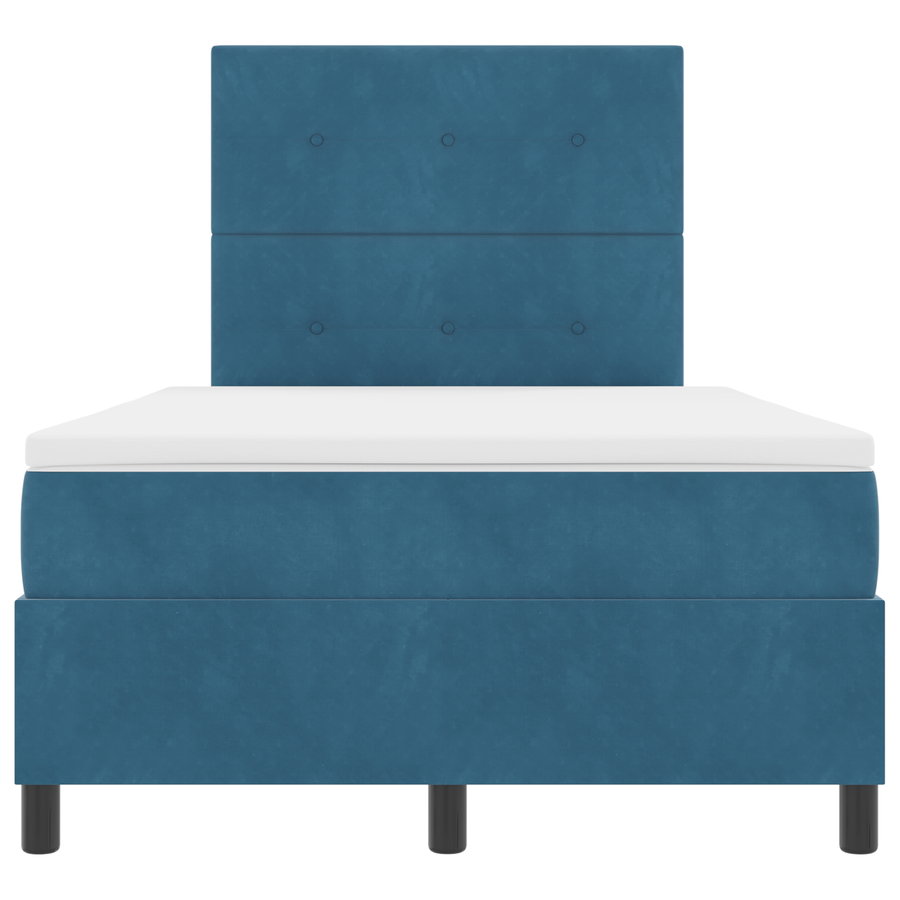 Boxspringbed met matras en LED fluweel donkerblauw 120x200 cm