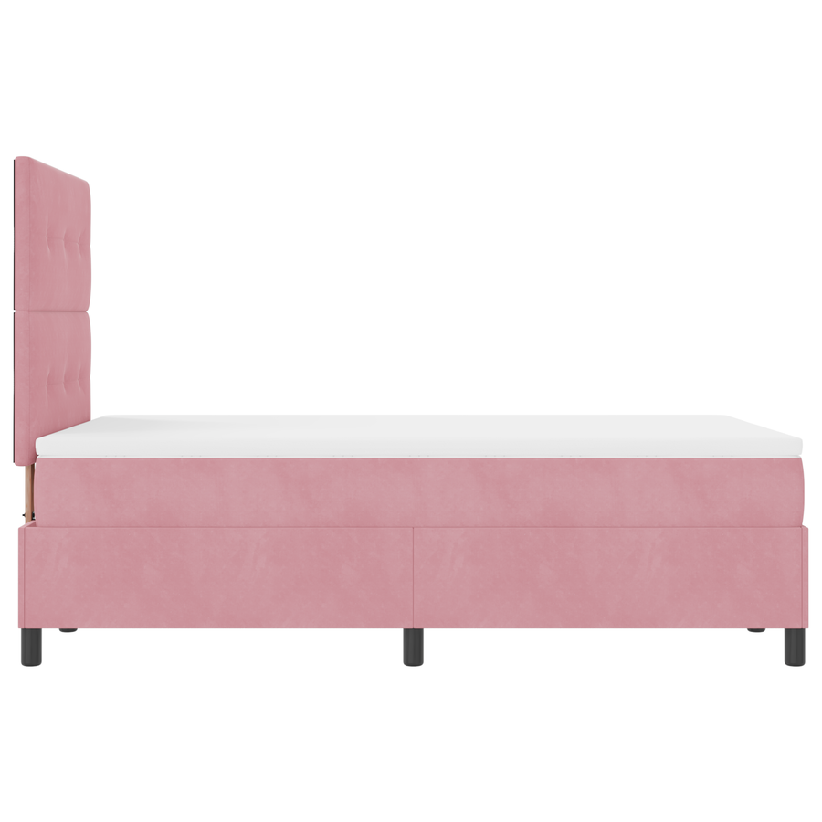 Boxspringbed met matras en LED fluweel roze 120x200 cm