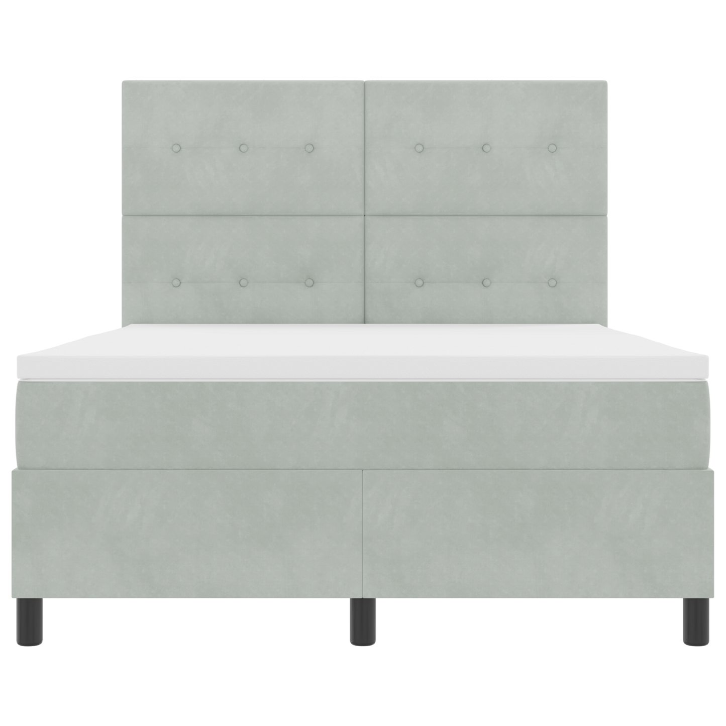 Boxspringbed met matras en LED fluweel lichtgrijs 140x200 cm