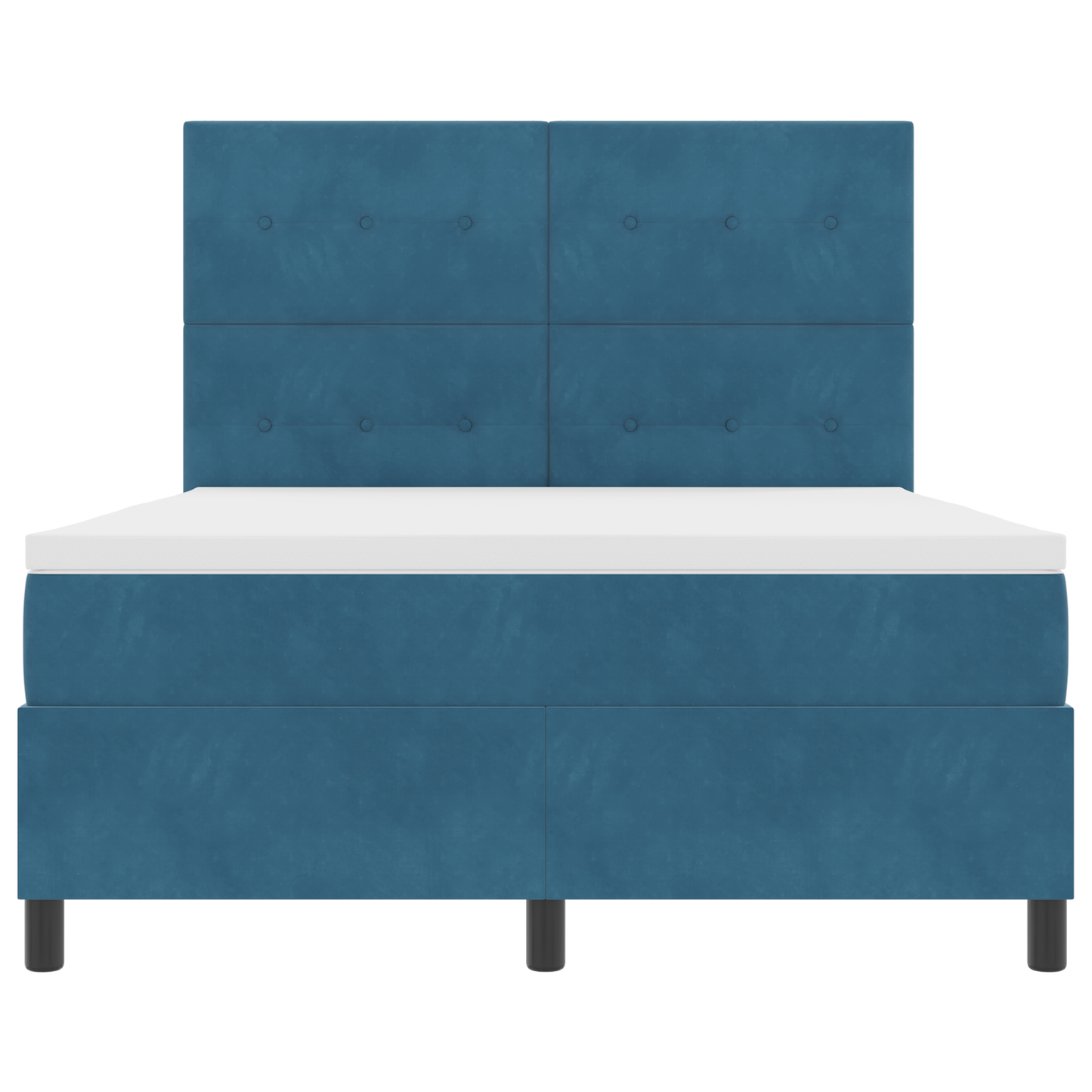 Boxspringbed met matras en LED fluweel donkerblauw 140x200 cm