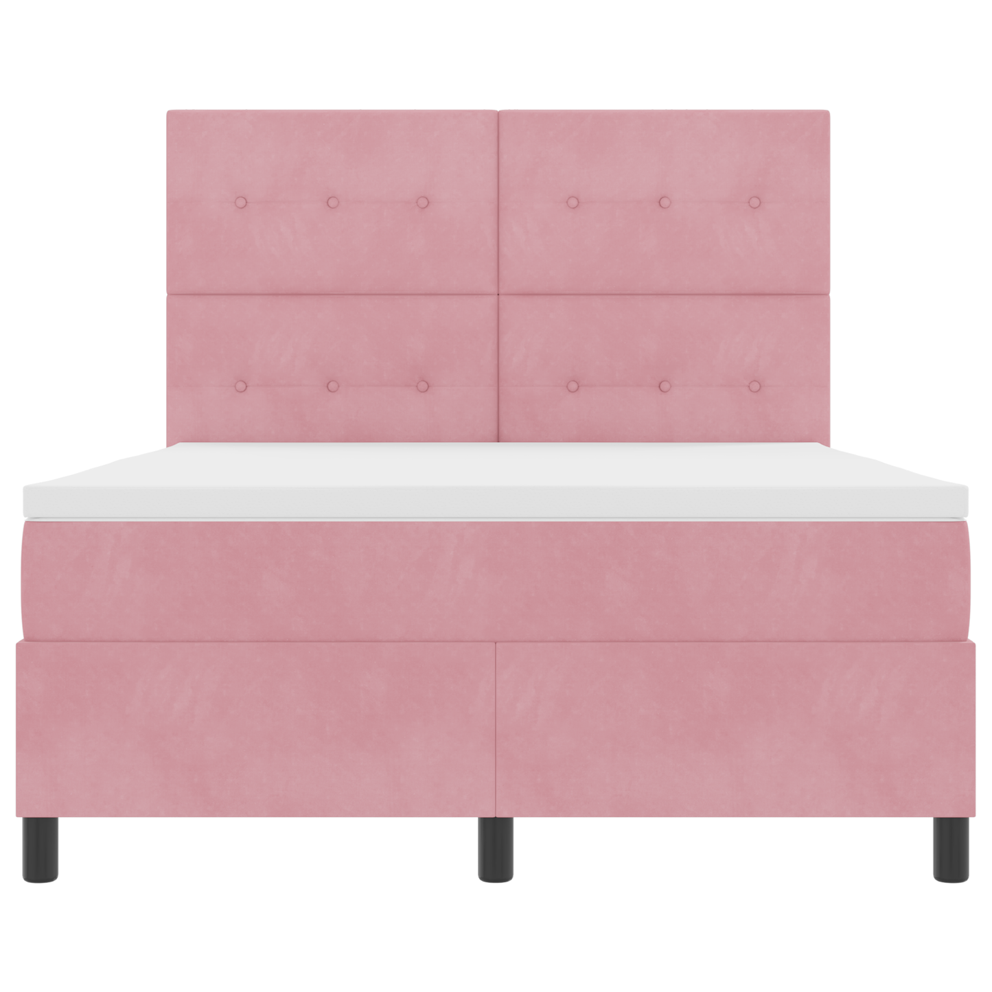 Boxspringbed met matras en LED fluweel roze 140x200 cm