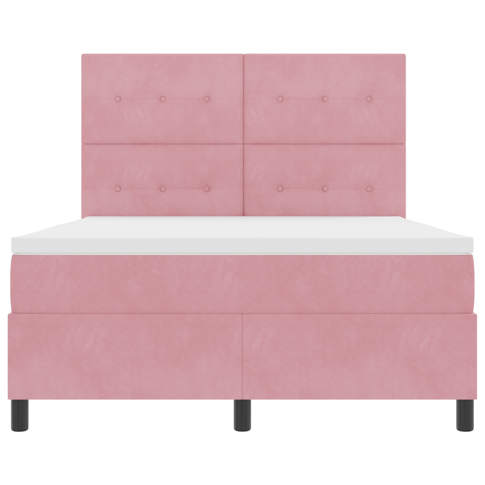 Boxspringbed met matras en LED fluweel roze 140x200 cm