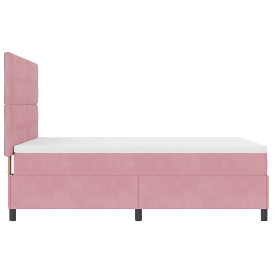 Boxspringbed met matras en LED fluweel roze 140x200 cm
