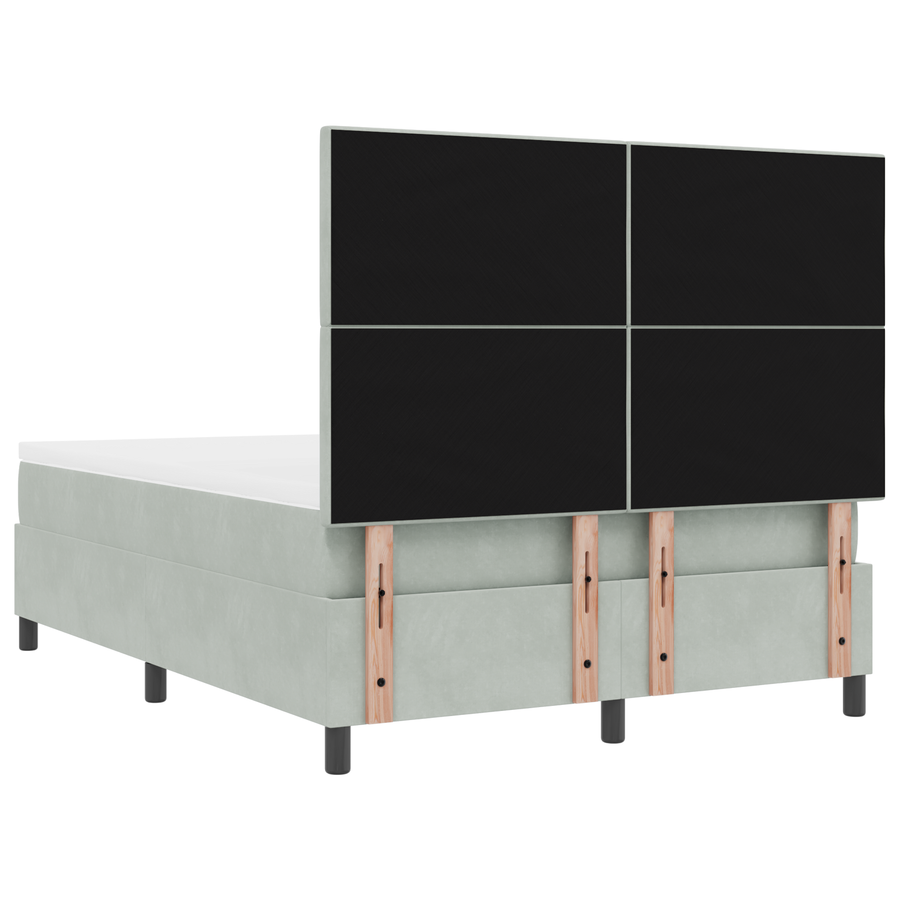 Boxspringbed met matras en LED fluweel lichtgrijs 160x200 cm