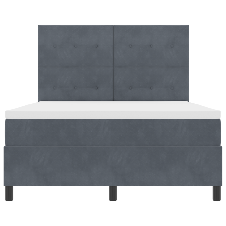 Boxspringbed met matras en LED fluweel donkergrijs 160x200 cm