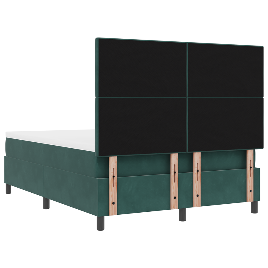 Boxspringbed met matras en LED fluweel donkergroen 160x200 cm
