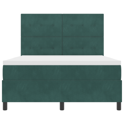 Boxspringbed met matras en LED fluweel donkergroen 160x200 cm